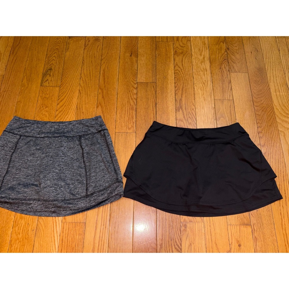 Bundle 2 TEK Gear DryTek Women tennis Skort Black Heather Gray Size Medium